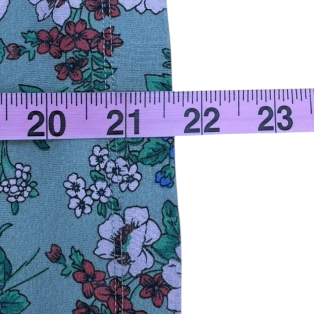 Eva Franco Green Floral Print Knit Top Size S A0035 - Picture 8 of 11